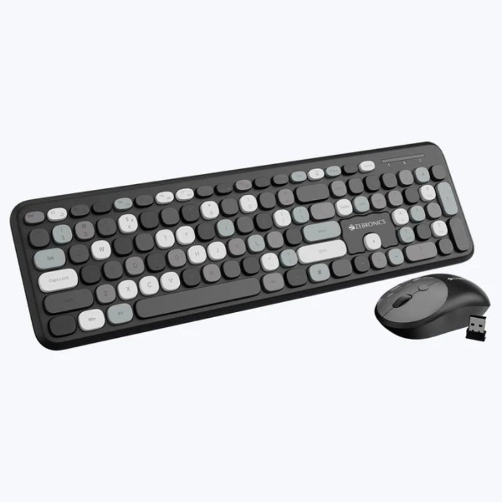 Zebronics Companion 302 Wireless Keytboard and Mouse Combo, Black and Grey