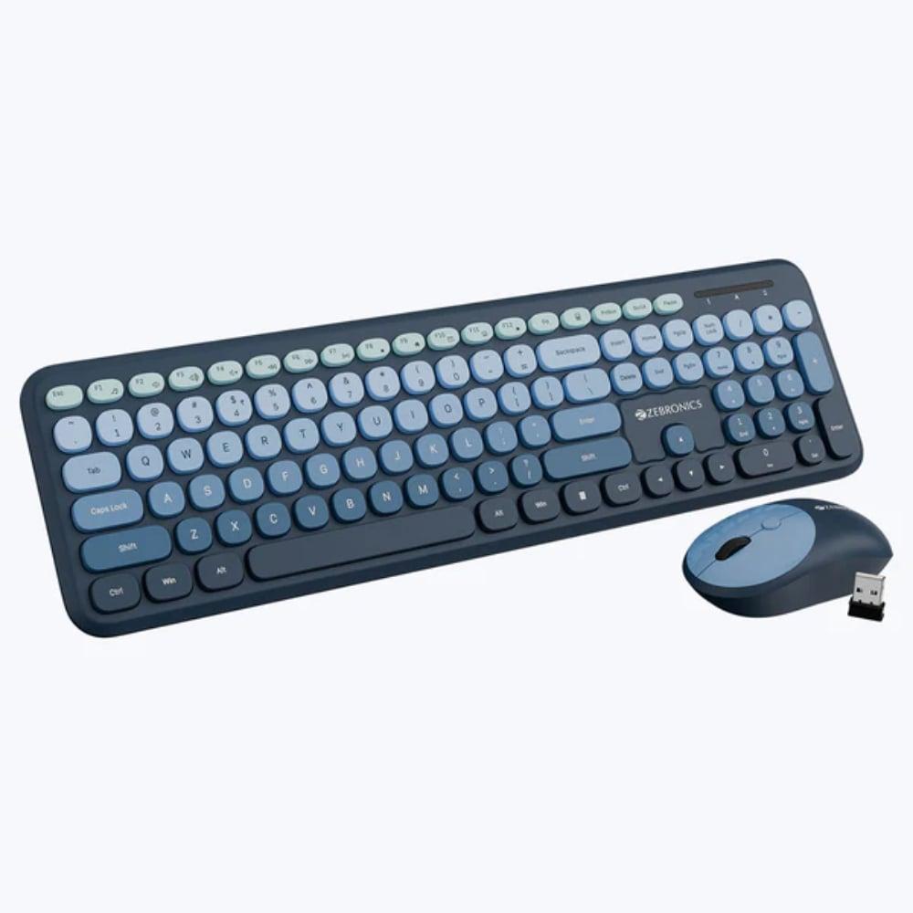 Zebronics Companion 302 Wireless Keytboard and Mouse Combo, Dark Blue