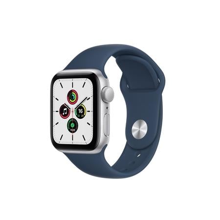 Apple Watch SE GPS 40 mm Silver Aluminum Case with Abyss Blue 2nd  Generation Sport Band