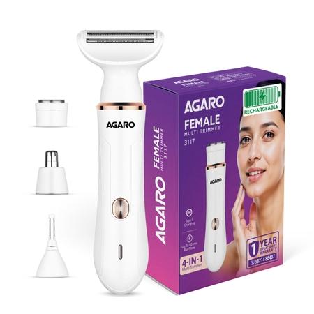 Agaro Female Multi Trimmer / Facial Hair Removal Machine 3117, White