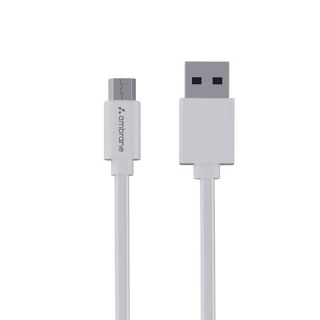 Ambrane ACM-R1A2 100 cm (1 m) Micro USB Cable, 2.4A Boosted Speed, Ultra fast charging and data transfer, Tangle free & Convenient, White Ambrane ACM-R1A2 100 cm (1 m) Micro USB Cable, 2.4A Boosted Speed, Ultra fast charging and data transfer, Tangle free & Convenient, White
