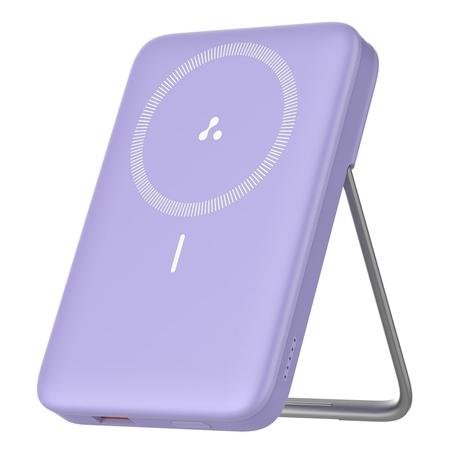 Ambrane AeroSync 10000 mAh Power Bank 11 with stand, 22.5 W Wired and 15W Wireless Fast Charging, Dual Wired Output 1 USB & 1 Type C, MagSafe Compatible, LED Indicators, Cable Included, Purple