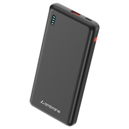 Ambrane Xtreme 10000 mAh 22.5 W Power Bank, Black