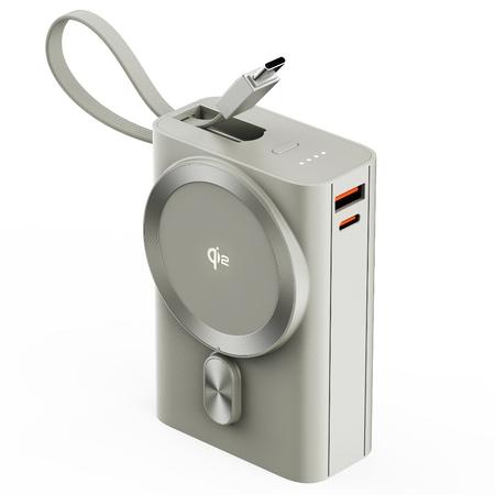 Ambrane AerosynQ Orbit 20000 mAh 35 W Qi2 MagSafe Power Bank, Titanium