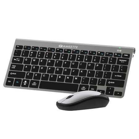Amkette Wi-Key Mini Wireless Keyboard and Mouse Combo, Grey