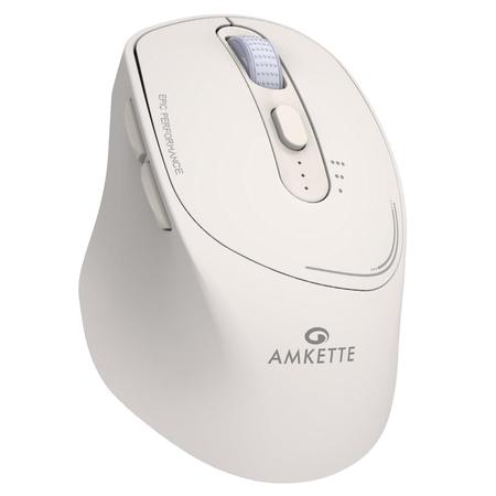 Amkette Hush Pro Epic Rechargeable Bluetooth Wireless Mouse, White Amkette Hush Pro Epic Rechargeable Bluetooth Wireless Mouse, White