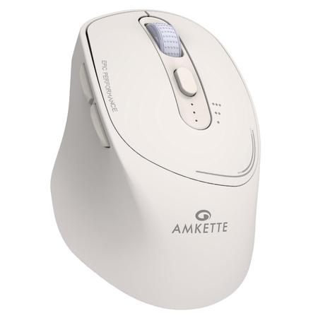 Amkette Hush Pro Epic Rechargeable Bluetooth Wireless Mouse, White