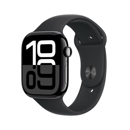 Apple Watch Series 10 GPS + Cellular 46 mm Jet Black Aluminium Case with Black Sport Band - M/L Apple Watch Series 10 GPS + Cellular 46 mm Jet Black Aluminium Case with Black Sport Band - M/L