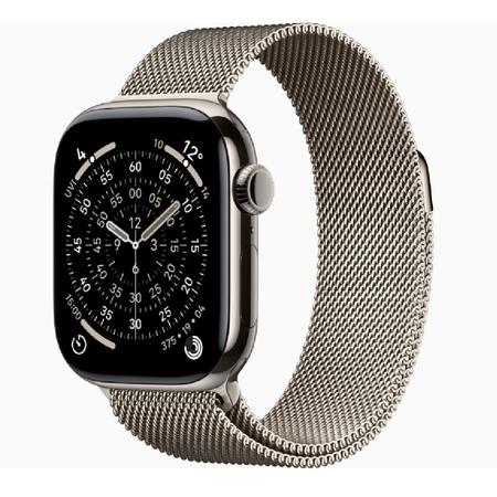 Apple Watch Series 11 GPS + Cellular 42 mm Natural Titanium Case with Natural Milanese Loop Apple Watch Series 11 GPS + Cellular 42 mm Natural Titanium Case with Natural Milanese Loop