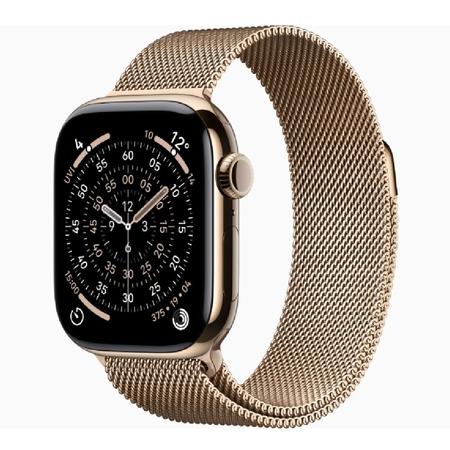 Apple Watch Series 11 GPS + Cellular 42 mm Gold Titanium Case with Gold Milanese Loop