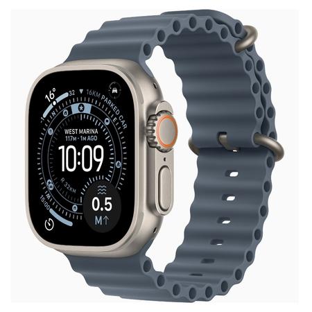 Apple Watch Ultra 3 GPS + Cellular 49 mm Natural Titanium Case with Anchor Blue Ocean Band Apple Watch Ultra 3 GPS + Cellular 49 mm Natural Titanium Case with Anchor Blue Ocean Band