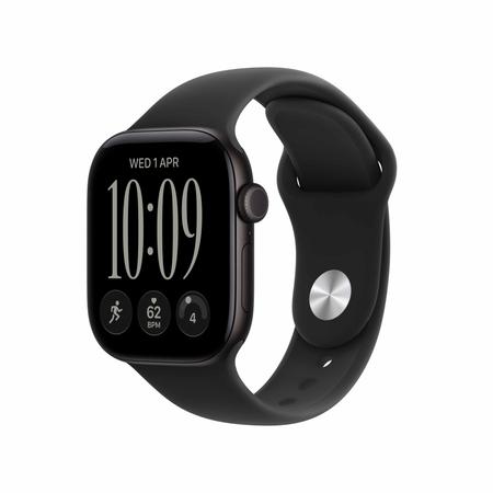 Apple Watch Series 12 42 mm GPS Black Aluminium Case with Black Sport Band - M/L Apple Watch Series 12 42 mm GPS Black Aluminium Case with Black Sport Band - M/L