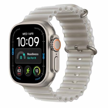 Apple Watch Ultra 4 GPS + Cellular 49 mm Natural Titanium Case Translucent Grey Ocean Band Apple Watch Ultra 4 GPS + Cellular 49 mm Natural Titanium Case Translucent Grey Ocean Band