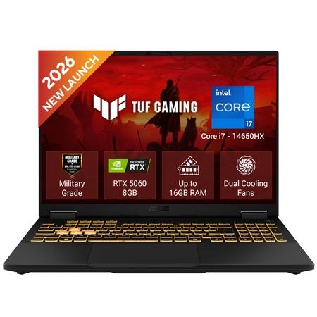 Asus TUF F16 FX608JMI-TU251WS Gaming Laptop (Intel Core i7 14650HX/16 GB/1 TB/RTX5060/Windows 11 Home/Microsoft Office Home 2024), 40.64 cm - 16 inch, Jaeger Gray Asus TUF F16 FX608JMI-TU251WS Gaming Laptop (Intel Core i7 14650HX/16 GB/1 TB/RTX5060/Windows 11 Home/Microsoft Office Home 2024), 40.64 cm - 16 inch, Jaeger Gray
