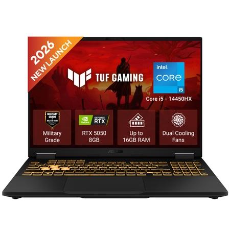 Asus TUF F16 FX688JHI-TU364WS Gaming Laptop (Intel Core i5 14450HX/16 GB/512 GB/RTX5050/Windows 11 Home/Microsoft Office Home 2024), 40.64 cm - 16 inch, Jaeger Gray Asus TUF F16 FX688JHI-TU364WS Gaming Laptop (Intel Core i5 14450HX/16 GB/512 GB/RTX5050/Windows 11 Home/Microsoft Office Home 2024), 40.64 cm - 16 inch, Jaeger Gray