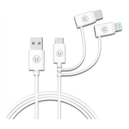 Bandridge U Series B3IN1W 1 m 3-in-1 USB-A to Micro USB, Type-C Fast Charging Cable, White Bandridge U Series B3IN1W 1 m 3-in-1 USB-A to Micro USB, Type-C Fast Charging Cable, White