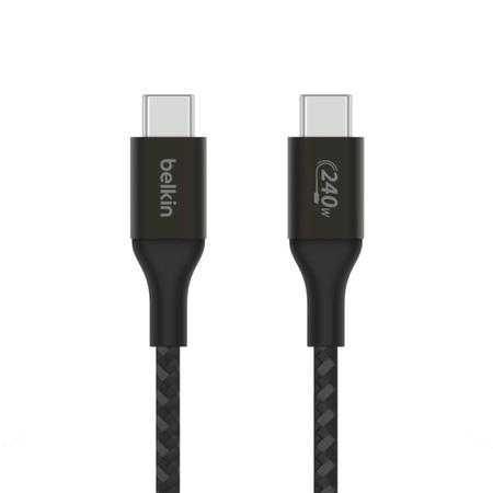 Belkin USB-C to USB-C Braided 100 cm (1 meters) 240W PD, Fast Charge and Sync Type C Cable, Black Belkin USB-C to USB-C Braided 100 cm (1 meters) 240W PD, Fast Charge and Sync Type C Cable, Black