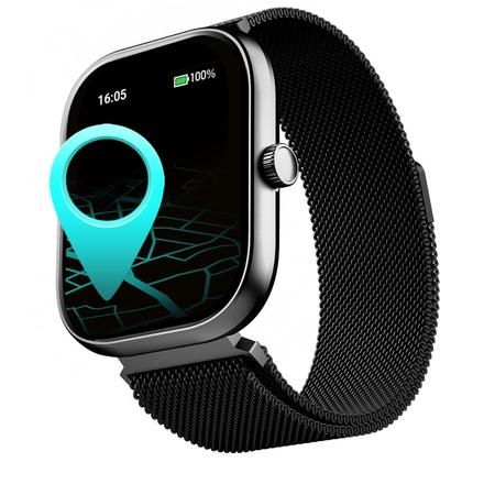 boAt Wave Sigma 3 Smartwatch with 5.10 cm (2.01 inch) HD Display, Advanced Bluetooth Calling, Turn-by-Turn Navigation, Emergency SOS & QR Code Tray (Metal Black)