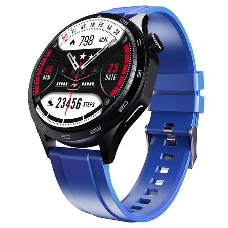 boAt Enigma Radiant Smart Watch 3.63 cm (1.43 inch) Large HD Display, Luxurious Metal Body Design with Functional Crown, Seamless Bluetooth Calling, Health & Wellness Tracking, 200+ Cloud Watch Faces (Deep Blue)