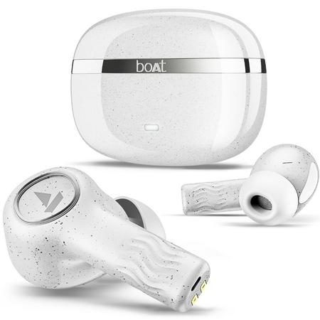 boAt Nirvana Iris Truly Wireless Earbuds w/Up to 32 dB Active Noise Cancellation,120 Hrs Playback,Crystal Bionic Sound Powered by HiFi,Beast Mode,ENx Tech,Hearables App (Quartz White)