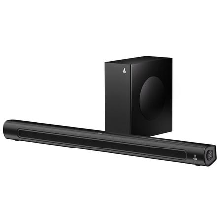 boAt Aavante Pulse 120 W Soundbar with 2.1 Channel Wired Subwoofer, Bluetooth v5.4, HDMI(ARC), USB, AUX, Optical, Custom Bass & Treble, EQ Modes (Movie/3D/News/Music), Sleek Premium Design boAt Aavante Pulse 120 W Soundbar with 2.1 Channel Wired Subwoofer, Bluetooth v5.4, HDMI(ARC), USB, AUX, Optical, Custom Bass & Treble, EQ Modes (Movie/3D/News/Music), Sleek Premium Design