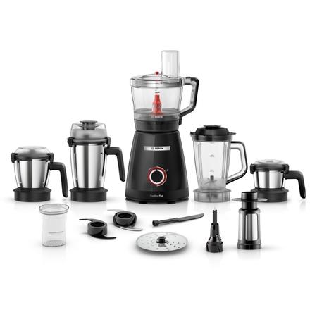 Bosch PureMixx Plus Mixer Grinder + Food Processor 800W, 5 Jar, Black