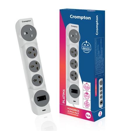 Crompton 3 sockets 6A One Socket of 16 A Surge Protector, White