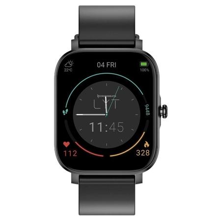 Crossbeats Ignite LYT SmartWatch,1.69 inch Full Touch Screen, 15-days battery, Bluetooth version: 5.0, 100+ Watch Faces, IP68 Water-resistant, Multisport Training, Real time HR monitoring, BLACK