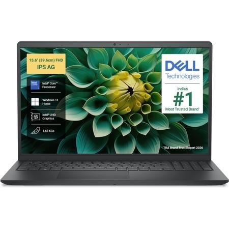 Dell 15 Laptop, Intel Core 3-100U, 8GB DDR4 RAM, 512GB SSD, Intel UHD Graphics, 15.6 inch (39.62 cm) FHD Anti-Glare 250nits, Windows 11 Home, MS Office 2021, McAfee 1 Year, Carbon Black, DC15250