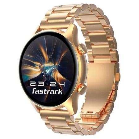 Fastrack Revoltt FR2 Pro Smart Watch with 3.63 cm (1.43 inch) AMOLED Display with 466 x 466 Pixel Resolution, SingleSync BT Calling, AI Voice Assistant, 100+ Sports Modes and Smartwatch faces, IP68, Up to 5 days Battery, Rose Gold Fastrack Revoltt FR2 Pro Smart Watch with 3.63 cm (1.43 inch) AMOLED Display with 466 x 466 Pixel Resolution, SingleSync BT Calling, AI Voice Assistant, 100+ Sports Modes and Smartwatch faces, IP68, Up to 5 days Battery, Rose Gold