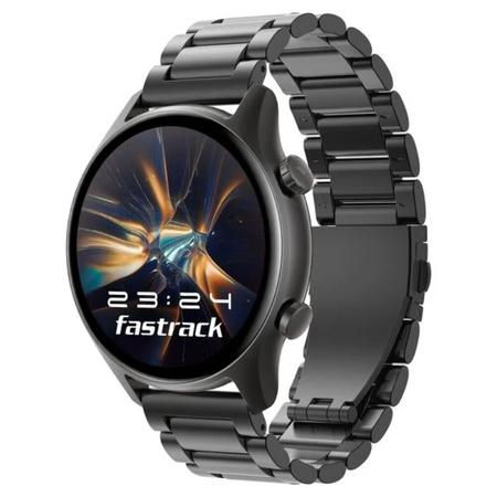 Fastrack Revoltt FR2 Pro Smart Watch with 3.63 cm (1.43 inch) AMOLED Display with 466 x 466 Pixel Resolution, SingleSync BT Calling, AI Voice Assistant, 100+ Sports Modes and Smartwatch faces, IP68, Up to 5 days Battery, Gun Fastrack Revoltt FR2 Pro Smart Watch with 3.63 cm (1.43 inch) AMOLED Display with 466 x 466 Pixel Resolution, SingleSync BT Calling, AI Voice Assistant, 100+ Sports Modes and Smartwatch faces, IP68, Up to 5 days Battery, Gun