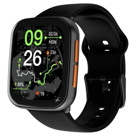 Fastrack Navstar Collection Smartwatch with Immersive 47 mm (1.85 inch) AMOLED Display Features stunning 2.5D graphics and a slim 10.8 mm profile for a sleek, modern look.