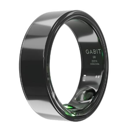 Gabit Smart Ring, 7+ Day Battery, Sleep, Fitness, Nutrition, Stress, Track Steps, VO2 Max, Recovery, Calorie Counter, First Sizing Kit, Titanium, Graphite Black, Size - 10