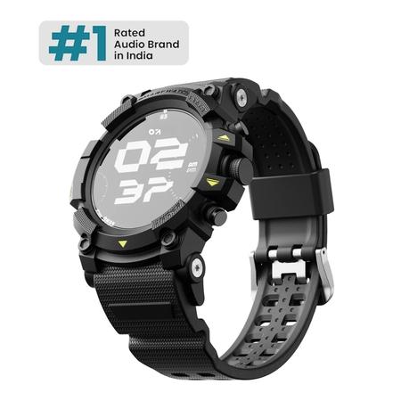 GOBOULT Thrux Bluetooth Calling Smartwatch with 3.53 cm (1.39 inch) HD Display, Working Crown, Health Monitoring and 123+ Sports modes, Black GOBOULT Thrux Bluetooth Calling Smartwatch with 3.53 cm (1.39 inch) HD Display, Working Crown, Health Monitoring and 123+ Sports modes, Black