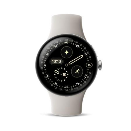 Google Pixel Watch 4 41 mm Smart Watch with Polished Silver Porcelain Active Band