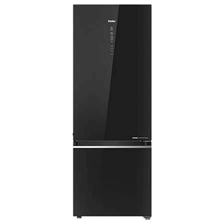 Haier 376 litre 3 star Double Door Refrigerator, Black Glass HRB-3964PKG-E