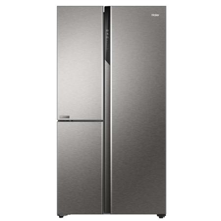Haier 598 L 3-Door Convertible Side by Side Refrigerator, Inox Steel, HRT-683ISU1