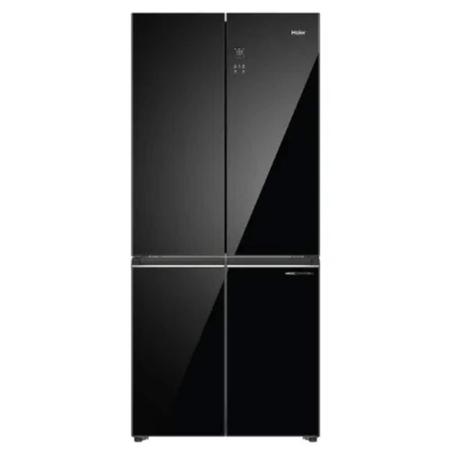 Haier 520 L 3 Star Frost Free Side by Side Convertible Refrigerator, HRB-600KGU1, Black Glass
