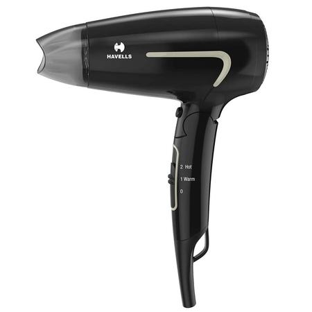 Havells 1600 Watts Hair Dryer, 3 Heat Settings, Heat Balance Technology, Cool Shot Button, HD3181, Black