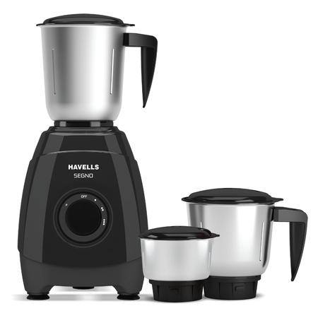 Havells Segno Plus, 550 Watts Mixer with 3 Jar, Black