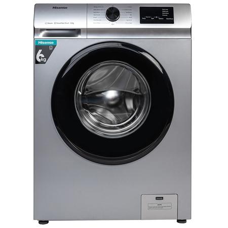 Hisense 6.0 Kg Fully-Automatic Front Loading Washing Machine (WFVB6010MS, Silver, Steam Wash, Built in Heater), Silver Hisense 6.0 Kg Fully-Automatic Front Loading Washing Machine (WFVB6010MS, Silver, Steam Wash, Built in Heater), Silver
