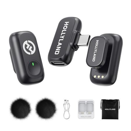 Hollyland Lark A1 Mini Duo(Type -C) Wireless Microphone, Black