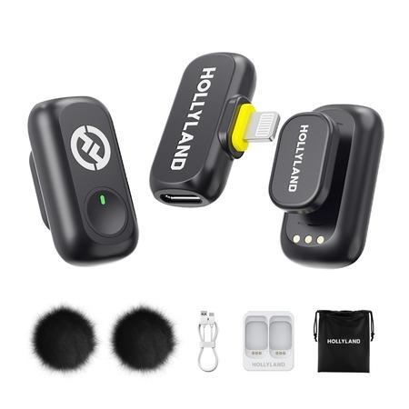 Hollyland LARK A1 Mini Duo (Lightning) Wireless Microphone, Black