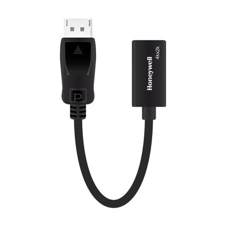 Honeywell Display Port to HDMI Adapter, 4K 3D Resolution with Surround Sound Audio Support, Male-Female Adapter, Compatible with LED Displays, Laptop, Gaming Console, Projector- Black