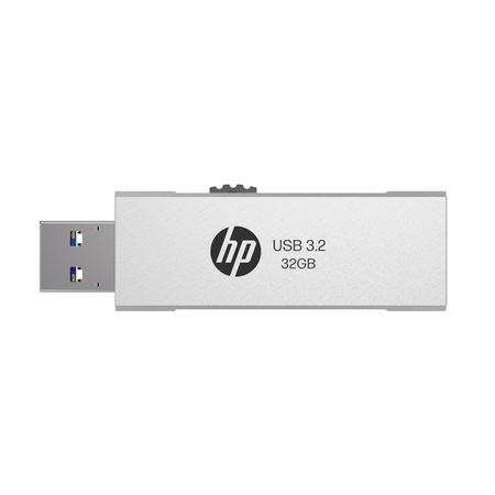 HP 818w 32 GB USB 3.2 Flash Drive, Silver Metal
