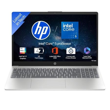 HP 15s 15-FD0664TU Standard Laptop (Intel Core 5-120U/16 GB /512 GB SSD/Intel Iris Xe Graphics/Windows 11 Home/MS Office Home 2024 + 1 year M365 Basic/Full HD), 39.62 cm (15.6 inch), Natural Silver HP 15s 15-FD0664TU Standard Laptop (Intel Core 5-120U/16 GB /512 GB SSD/Intel Iris Xe Graphics/Windows 11 Home/MS Office Home 2024 + 1 year M365 Basic/Full HD), 39.62 cm (15.6 inch), Natural Silver