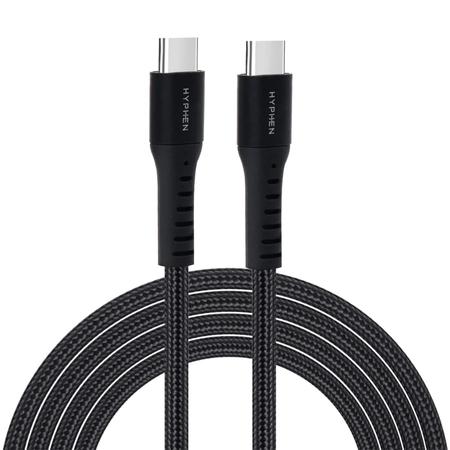 Hyphen 120 cm (1.2 m) 65 W Type-C to Type-C PD Cable Black Hyphen 120 cm (1.2 m) 65 W Type-C to Type-C PD Cable Black