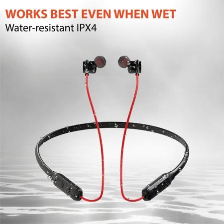 Reconnect Dank Wireless Earphone with IPX4 Water Resistant, Up to 16 Hours  of playtime, Swift charging, Multi connect Function, Bluetooth (Red)