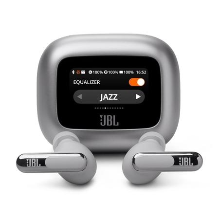 JBL New Launch Live Beam 3, Hi-Res Audio True ANC TWS, Smart Case with Touch Display, 48 H Playtime, Wireless Charging, 6 Mic, Multipoint connection, IP55 proof, Headphones App, Personi-Fi 3.0, Silver JBL New Launch Live Beam 3, Hi-Res Audio True ANC TWS, Smart Case with Touch Display, 48 H Playtime, Wireless Charging, 6 Mic, Multipoint connection, IP55 proof, Headphones App, Personi-Fi 3.0, Silver