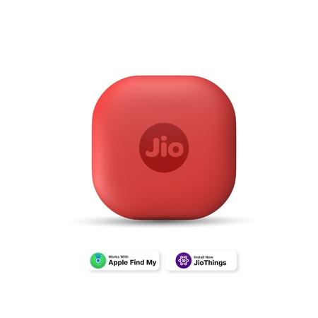 JioTag Air Red for iOS, Apple Find My Network Item Finder, Worldwide Tracking for Keys, Wallets, Luggage, Pets, Gadgets and more, 1+1 Year Battery, No SIM Needed, 120 db Sound, Bluetooth v5.3